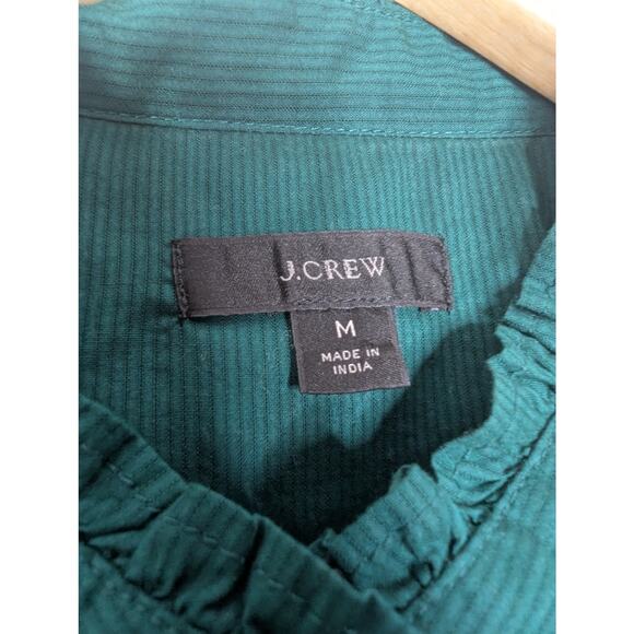 J.Crew Green Embroidered Eyelet Ruffle Sleeve Blouse - Picture 5 of 6